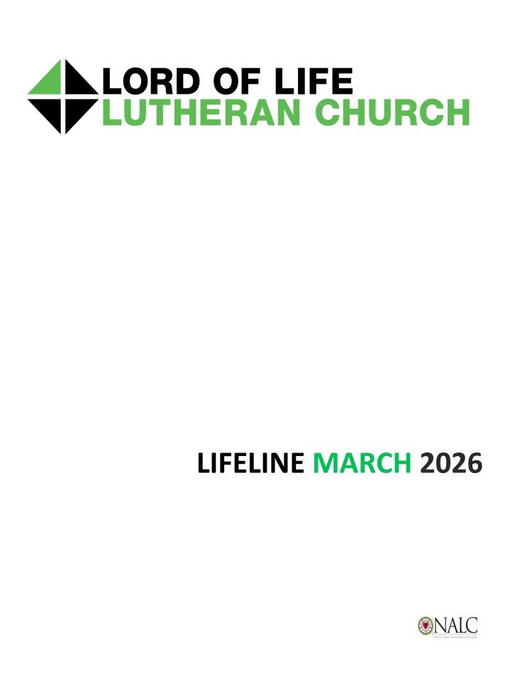March 2026 Lord of Life Lutheran Church newsletter