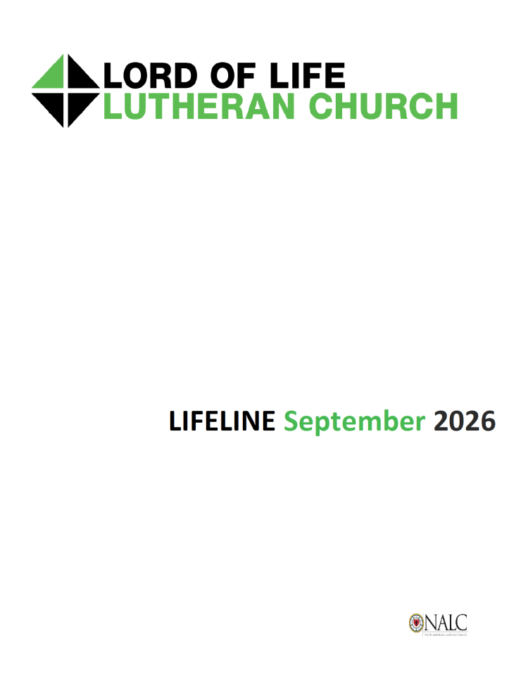 September 2026 Lord of Life Lutheran Church newsletter